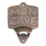 Cast Iron "MAN CAVE" 140mm Bottle Opener Perfect Gift "MAN CAVE" Present